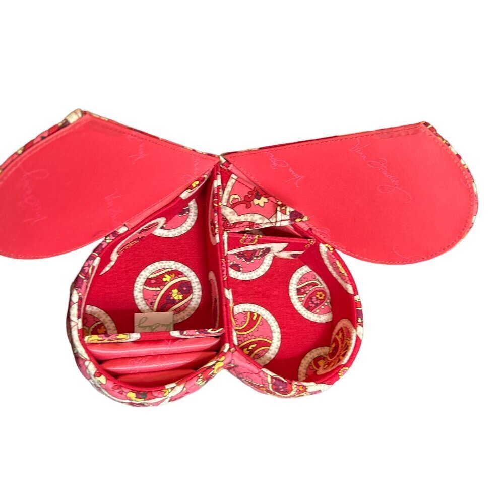 Vera Bradley Retro Red Heart Shaped Quilted Paisley Print Jewelry Box… - Picture 5 of 12